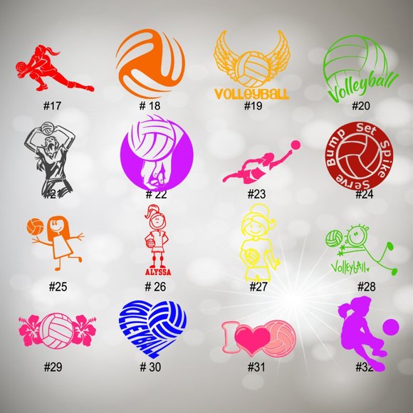 VOLLYBALL VINYL DECAL - 5-6" - Picture 2 of 7